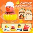 BOZILY 12 PCS Rubber Ducks in Bulk with 12 Thank You Cards & Bands, Mini Rubber Ducks Set for Cruise Ships, Multi-Use and Party Favors for Adults, Mini Collectible Ducks for Car Dash