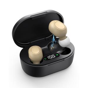 Hearing Aids for Seniors - Hearing Aid Rechargeable for Hearing Loss with Intelligent Noise Reduction,Invisible Audien Hearing Amplifier with Volume Control and Portable Charging Case,Black