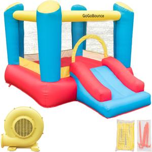 Easy Setup Inflatable Bounce House with Slide for Toddlers and Big Kids - Includes Blower, Durable Oxford Fabric, Indoor/Outdoor Use for Parties (Ages 1-6), extra large