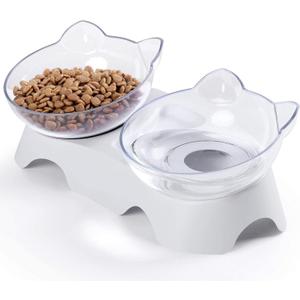 MILIFUN Cat Bowls, Cat Food Bowls Elevated Tilted, Anti Vomiting Kitty Bowl For Puppy and Bunny, Orthopedic For Indoor Cats.
