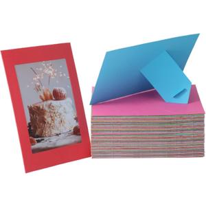 100 Pack Standing Paper Picture Frames 4x6,Cardboard Photo Frame with Easel,Paper Photo Frame Cards,Gallery Frames Bulk For Mother's Day Father's Day Graduation Birthday Wedding Classroom Craft DIY,Rainbow