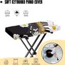 61 Key Keyboard Cover Daisy Music Note Piano Keyboard Covers Stretchy Waterproof Cloth Electric Slipcover