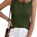 BTFBM Crochet Tank Tops for Women Hollow Out Sleeveless Loose Sweater Vest Top Summer Spring 2026 Beach Vacation Clothes (Green, L)