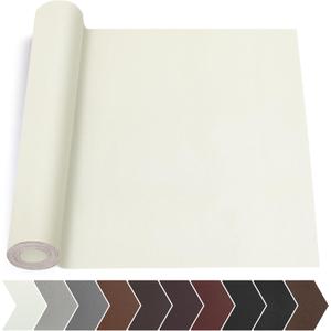 Leather Repair Tape, 17 X 79 in Leather Repair Kit for Furniture, Self Adhesive Repairing Patch Large Vinyl Patch Tape for Sofa, Car Interior, Couch, Car Interior, Car Seats(Beige White/Cream)