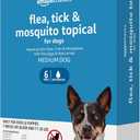 Amazon Basics Flea, Tick & Mosquito Topical Treatment for Medium Dogs (11-20 pounds), 6 Count (Previously Solimo)