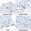 M MAELREG Mens Hawaiian Shirts Short Sleeve Button Down Tropical Beach Floral Solid Print Summer Vacation Mens Casual Shirts (3X-Large, Dreamy Starry Sky)