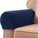 SUBRTEX Stretch Armrest Covers Spandex Arm Covers for Chairs Couch Sofa Armchair Slipcovers for Recliner Sofa with Twist Pins 2pcs (Navy)