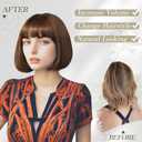 BARSDAR Short Brown Bob Wig With Bangs - Short Brown Bob with Bangs Wig for Women - 12 Inch Natural Looking Soft Synthetic Hair Replacement Wigs Velma Dora Wigs Daily Party Halloween