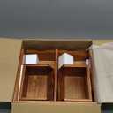 Acacia Wood Pantry Storage Bins - Stackable Open Front Kitchen Baskets with Airflow Vent for Potato, Onion, Fruit, Vegetable, and Bread Storage, Wood Organizer for Pantry and Countertop