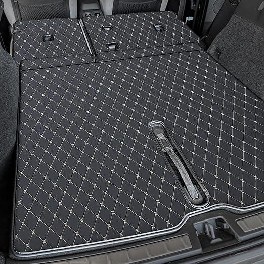 Cargo Liner & Backrest Mat Fit for 2018-2025 Volvo XC40 / 2022-2024 Volvo C40 Recharge - Leather Trunk Mat Back Seat Cover Protector - All Weather Protection PU Leather Cargo Mats and Backrest Mat