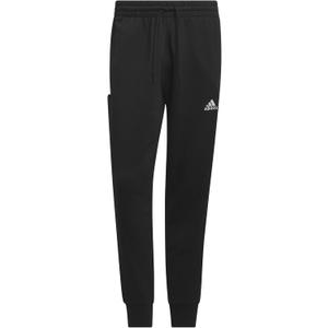 Adidas Men's Essentials French Terry Cuffed 3-Stripes Pants (Medium, Black)