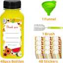 48pcs 8oz Juice bottle with caps,Plastic bottles with caps, Reusable Clear Bulk Beverage Containers for Juice, Milk and Other Beverages
