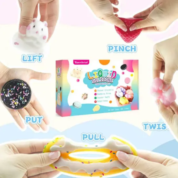 Taba Squishy Kit - 18OZ Bubble Free Liquid Silicone, Fast 2-3H Cure with Easy Guide, Ultimate Craft Gift for Beginners