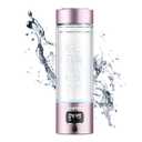 Hydrogen Water Bottle, 5000ppb, Portable Glass Hydrogen Water Bottle Generator Machine-SPE/PEM Technology-Athletic Performance & Hydration System-for Office, Home & Outdoor Use(Pink) (2.61*2.61*8.38 in)