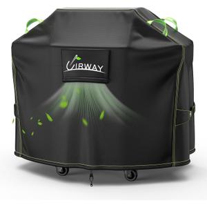 UIRWAY Grill Cover for Outdoor Grill 48 Inch, 600D Heavy Duty Waterproof BBQ Cover, UV & Fade Resistant Gas Grill Covers with Reflective Strip and Air Vent, Black (48"L x 22"D x 42"H)