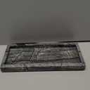 Marble Bathroom Vanity Tray, Natural Luxury Vanity Home Kitchen Bathroom Table Tray, Stone Decorative Countertop Dresser Trays for Key Coffee Perfume Jewelry Makeup (Wood Grain, 12"x 5" x1.2")