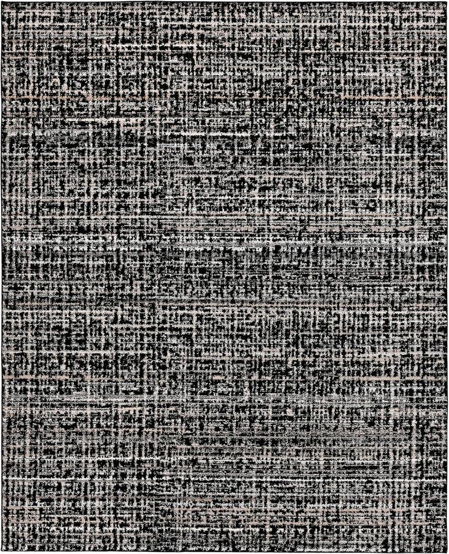 Garland Rug Rumba Indoor Floor Rug Area Rug Black/Earth Tones 8 Ft. X 10 Ft. Modern Abstract Area Rug – Soft, Anti-Skid,Carpet for Living Room, Bedroom, Dining Room, Farmhouse, Nursery