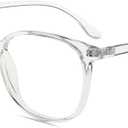 Firmoo Anti Blue Ray Computer Reading Glasses, Vintage Chic Square TR Frame, Anti Eyestrain UV400 Protection Glasses for WomenClear, 2.50