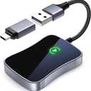 Wireless Carplay Adapter Carplay Wireless Adapter Convert Wired to Wireless 2024 Upgrade Plug & Play Auto Connect Fast Easy Use Fit for Factory Wired Carplay Cars from 2015