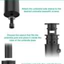 QZER Umbrella Pole Mount Stand Tube, Universal Umbrella Stainless Steel Tube Base Replacement Parts,Heavy Duty Umbrella Base Stake Holder,Umbrella Base Holder Tube Bracket for Garden Backyard Balcony