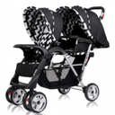 Baby Trend Sit N' Stand Tandem Double Stroller 2.0 DLX with 5 Point Safety Harness, Shaded Canopy, 2 Cup Holders, and Ample Storage Space, Magnolia