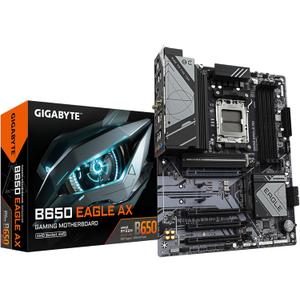 GIGABYTE B650 Eagle AX AM5 LGA 1718 AMD B650 ATX Motherboard, DDR5, Triple M.2 (1x PCIe 5.0 M.2 + 2X PCIe 4.0 M.2), USB 3.2 Gen2x2 Type-C, AMD Wi-Fi 6E, Realtek GbE LAN