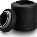 Food Storage Jar Ceramic Cylindrical Kitchen Canisters with Airtight Lid for Coffee, Tea, Herb, Sugar, Spice, Nuts (Black(large))