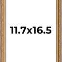 A3 11.7x16.5 Antique Gold Picture Frame - Traditional Wood Photo Frame Complete with UV Acrylic, Foam Board Backing & Hanging Hardware