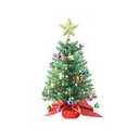 24 Inch Tabletop Christmas Tree, Artificial Mini Xmas Pine Tree with LED String Lights and Ornaments,Christmas Decoration Tree