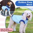 Hoodie for Small Dogs-M - Blue Cozy Pet Sleeveless Sweater | Spliced Hooded Vest,Soft & Warm Sweatshirt with Leash Hole for Easy Walk, Fall Winter Clothes Indoor Use (MChest 20.9")