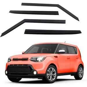 Tape-On Windows Visor 4-Piece for 2014-2019 Kia Soul Rain Guards Shield Shade Smoke Black 94367