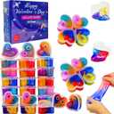28 Pack Galaxy Heart Slime for Easter Basket StuffersEaster Eggs Fillers,Stress Relief Fidget Slime Toy,Easter Exchange Gifts Classroom Prizes Space Themed Easter Party Favors for Boys Girls
