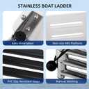 Universal Inboard/Outboard Swimming Ladder with Fiberglass Platform, Telescopic Boat Ladder with 2 Handrails, Extendable Folding Stepladder for Marine, Ship, Yacht and More (3 - Step)
