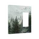 Tree Forest 2 Gang Blank Rocker Light Switch Cover Plates Decorative Electric Outlet Covers Decorator Wall Switch Plate Receptacle Plug Covers 4.6 * 4.5 Inches