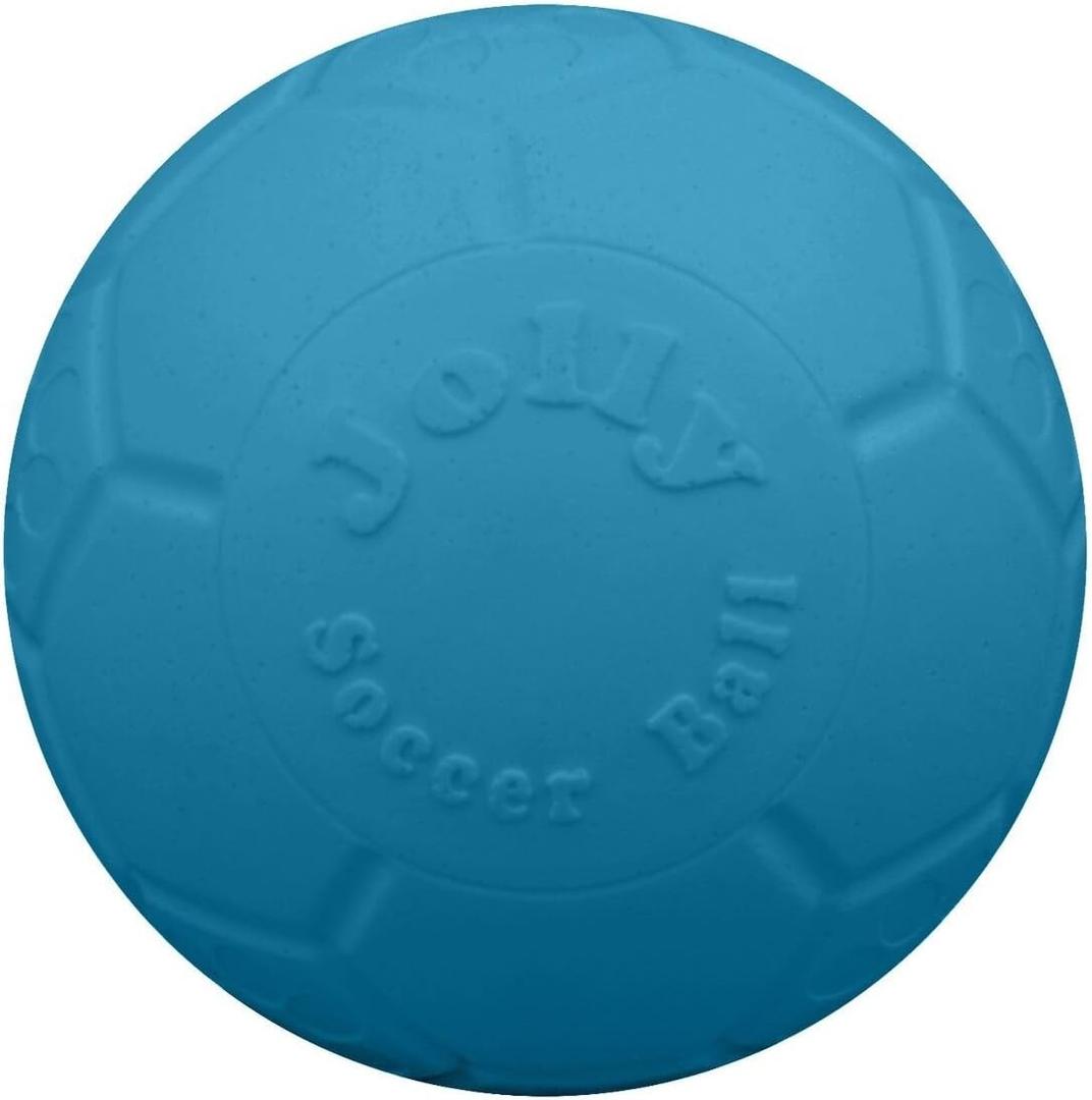 Jolly Pets Medium Jolly Soccer Ball Floating-Bouncing Dog Toy, 6, Ocean Blue