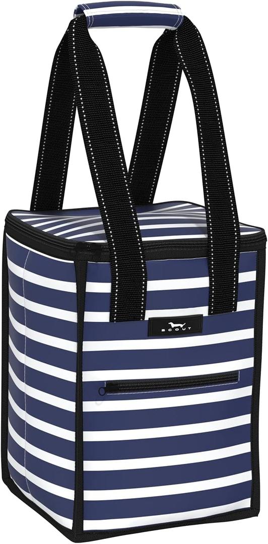 SCOUT Pleasure Chest - Soft, Lightweight, Insulated Cooler, Fits 5 Wine Bottles, Cooler for Beach, Pool, Boat, and Picnics (Nantucket Navy)