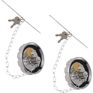 maXpeedingrods 2 Pcs Aluminum Locking Diesel Fuel Cap for Freightliner Kenworth Peterbilt Western Star Semi Trucks, Replacement 572.1036, SNV431089