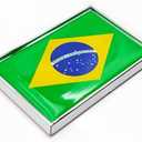 3 x Brazil Flag Sticker Emblem Brazilian Decal Car Chrome Flags, 2 Pack, 3 x 2 inches