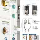 Veise VE06-H Smart Front Door Lock Set, App Control, Keyless Entry Deadbolt with Lever Handle, Electronic Digital Touchscreen Keypad, Auto Lock, Easy Install, Satin Nickel