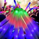 EXCECAR 118PCS Foam Glow Sticks Bulk Party Pack, Foam Light Up Sticks, Light Up Foam Sticks, 3 Mode Colorful Flashing, Glow in The Dark Sticks for Wedding Halloween Christmas Concert Party Supplies