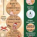 Heart's Sign Babys First Christmas Ornament 2025 | My First Christmas 2025 | Our First Xmas as Family of Three Ornament