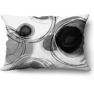 Americanflat 14x10 Throw Pillow with Sewn-in Insert - All-in-One Decorative Pillows - No Cover Needed - Soft and Durable Cushion for Bed or Sofa - Polyester - Black and White