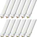 ONLYLUX 8 Foot Led Lights, T8 96" 45Watt FA8 Single Pin LED Shop Lights 5850LM, Ballast Bypass, 6000k, F96 8ft Led Bulbs Fluorescent Replacement,Workshop, Warehouse, Clear Cover(12 Pack)