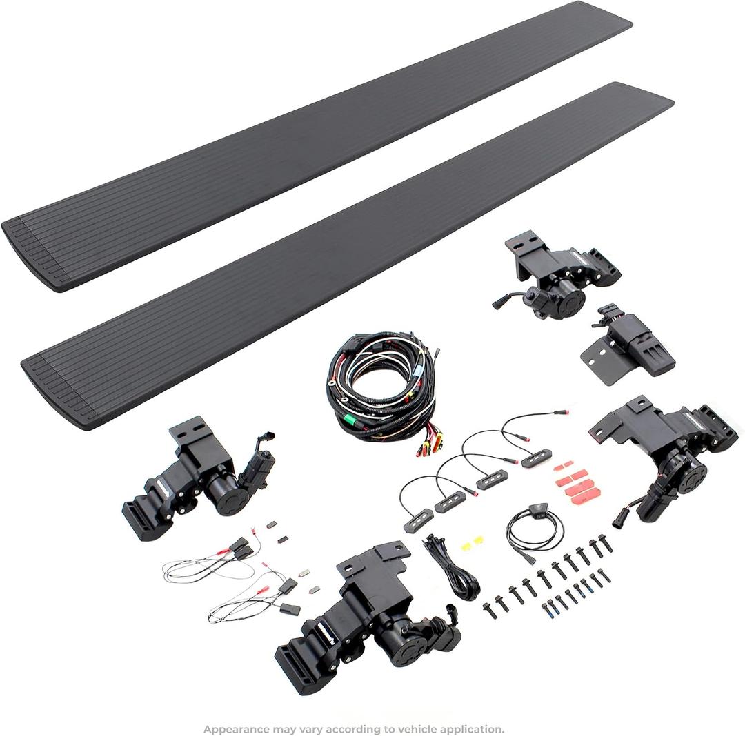 RealTruck Volt Power Running Boards for Cadillac Escalade (2015 - 2020) ESV Sport Utility Cab | Aluminum, Textured Black | 20410287PC | Electric Powerstep & Retractable Steps