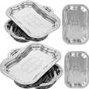 6 Pack Silver Serving Trays Set, Floral Engraved Mirror Decorative Tray Party Platters for Whiskey Cookies Food Dessert Fruit Cupcake Weddings Table Parties Display