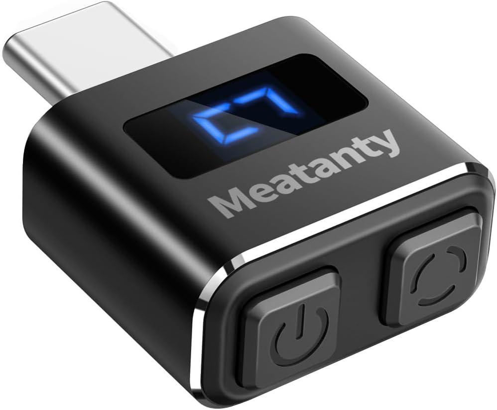 Meatanty Metal USB-C Tiny Mouse Jiggler, Mouse Mover Undetectable, Automatic Shaker with Separate Mode and ON/Off Buttons, Mouse Moving Device LED Screen, Wiggler Giggler Keep Computer/PC/Laptop Awake