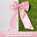 Large Pink Bow for Coquette Room Decor, 40x24 In Satin Ribbon Tie Coquette Birthday Decorations, Giant Pastel Pink Hanging Wall Decor for Ballerina Girl Just Want to Be One (Internal Stability Layer)