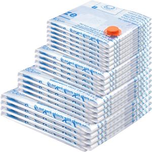 Vacuum Storage Bags 18 Pack,4 Jumbo, 4 Large, 4 Medium, 4 Small,2 Roll Bags,Plastic Packaging Bags,Space Saver Bags for Clothes, Pillows, Comforters, Blankets, Bedding,clothing