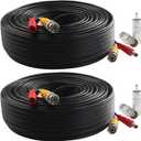 Postta BNC Video Power Cable (2 Pack 150 Feet) Video Security Camera Cable Wire with Four Connectors for CCTV DVR Surveillance System