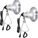 Simple Deluxe Clamp Lamp Light Socket with 5.5 Inch Aluminum Reflector, Suit for Max 60 Watt Lamp (No Bulb Included) with 18/2-Gauge 6 Feet Cord, 2 Pack,Silver